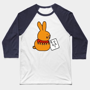 Bunny Rabbit Wants to Know R U OK? Baseball T-Shirt